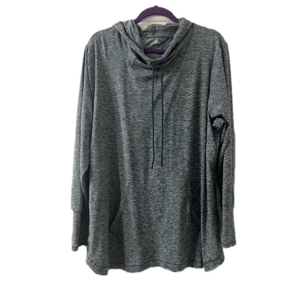Heather Gray Cowl Neck Pullover Athletic Hoodie